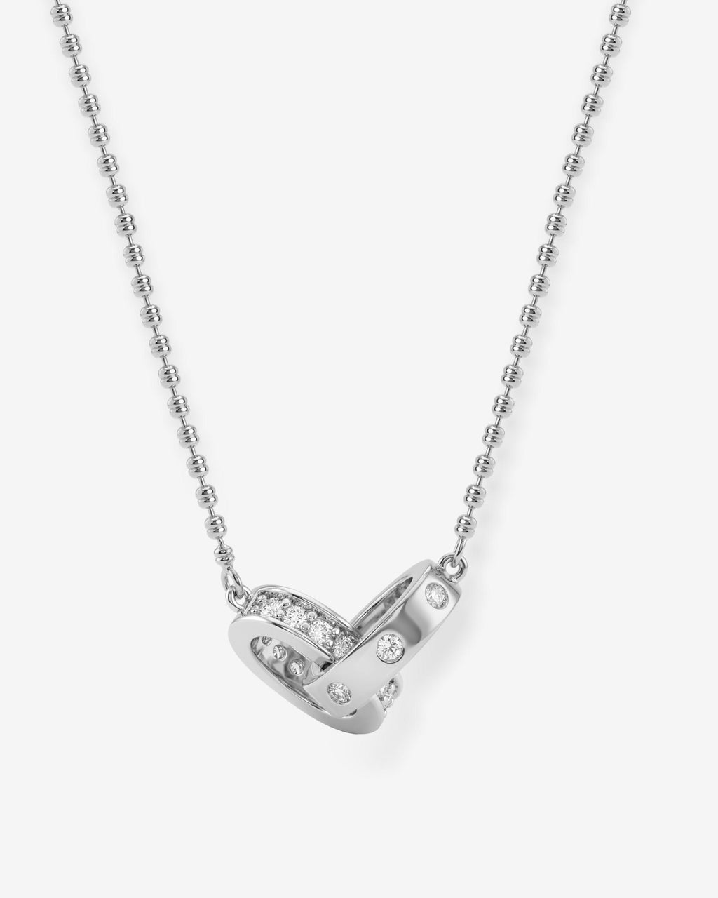 Ashley Duo Necklace - Silver|White Diamondettes – Melinda Maria
