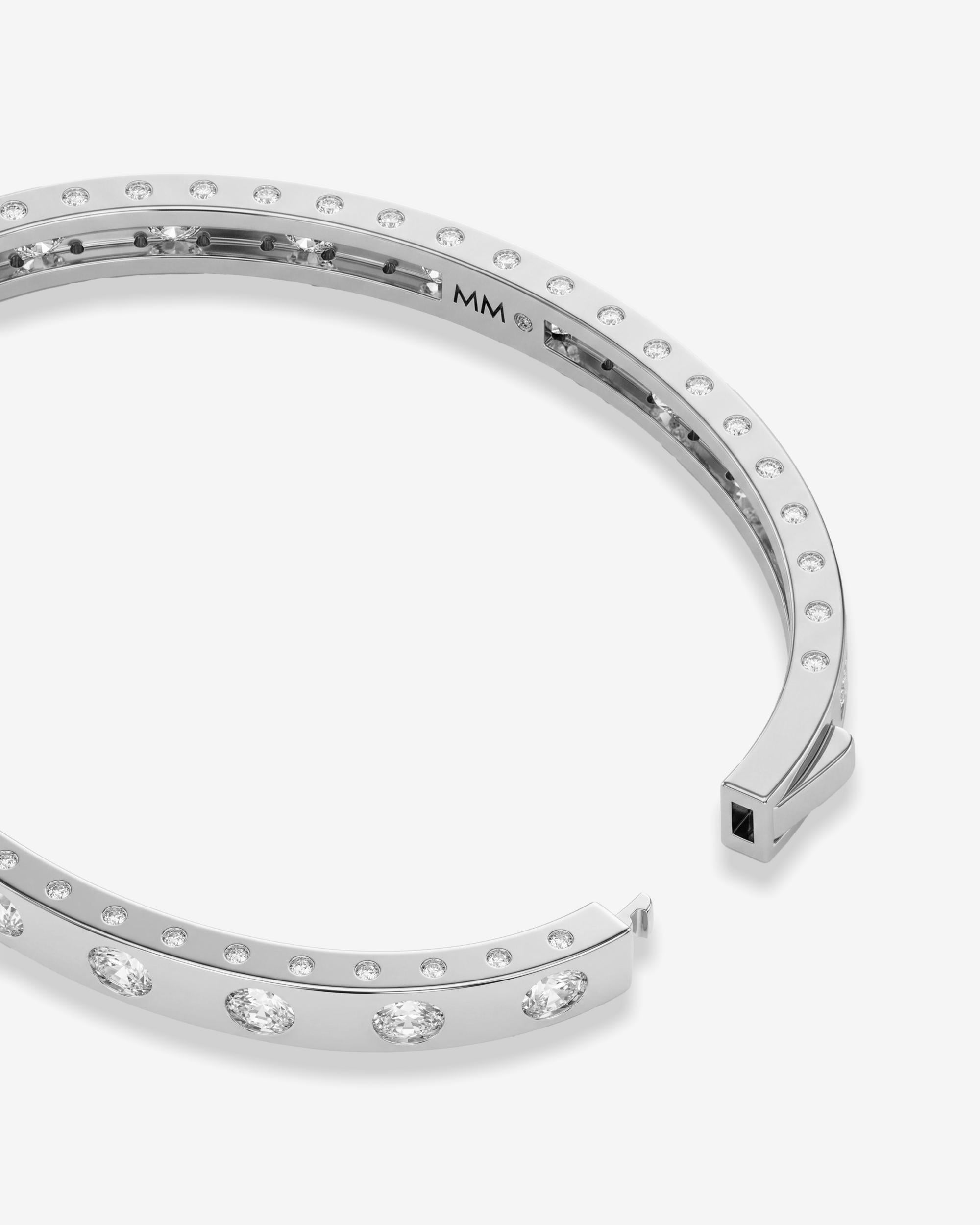 Ashley Cuff 6mm - Silver|White Diamondettes