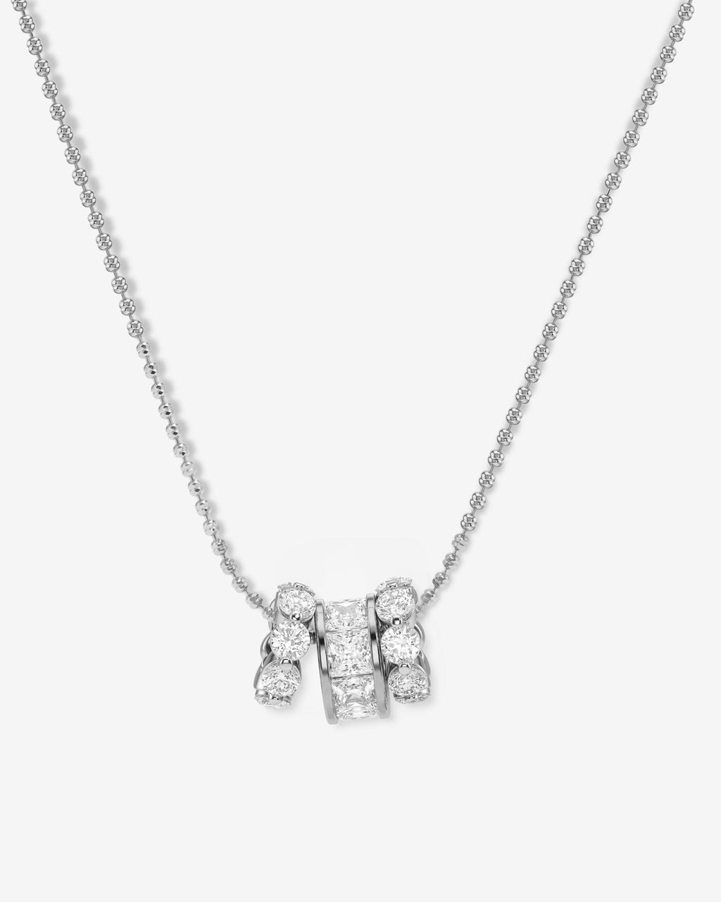 Ashley Hollywood Necklace - Silver|White Diamondettes