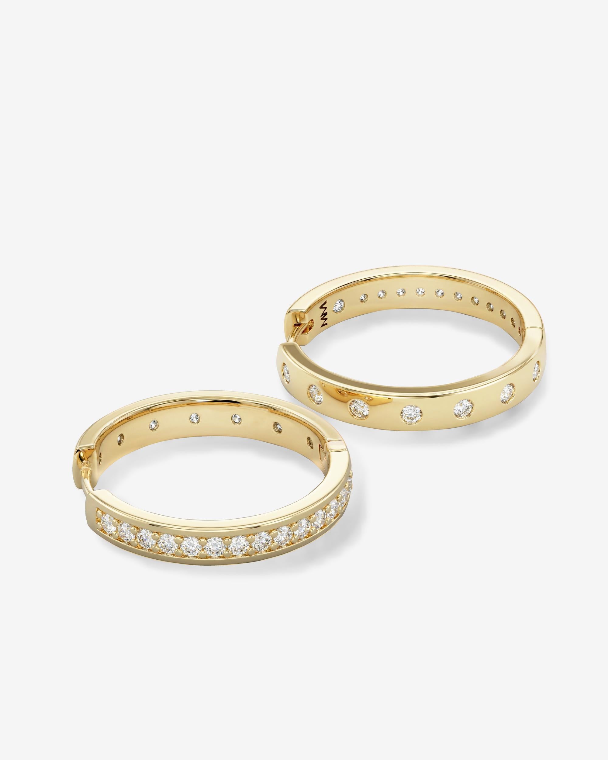 Ashley Infinity Reversible Hoops 1" - Gold|White Diamondettes