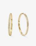 Ashley Infinity Reversible Hoops 2" - Gold|White Diamondettes