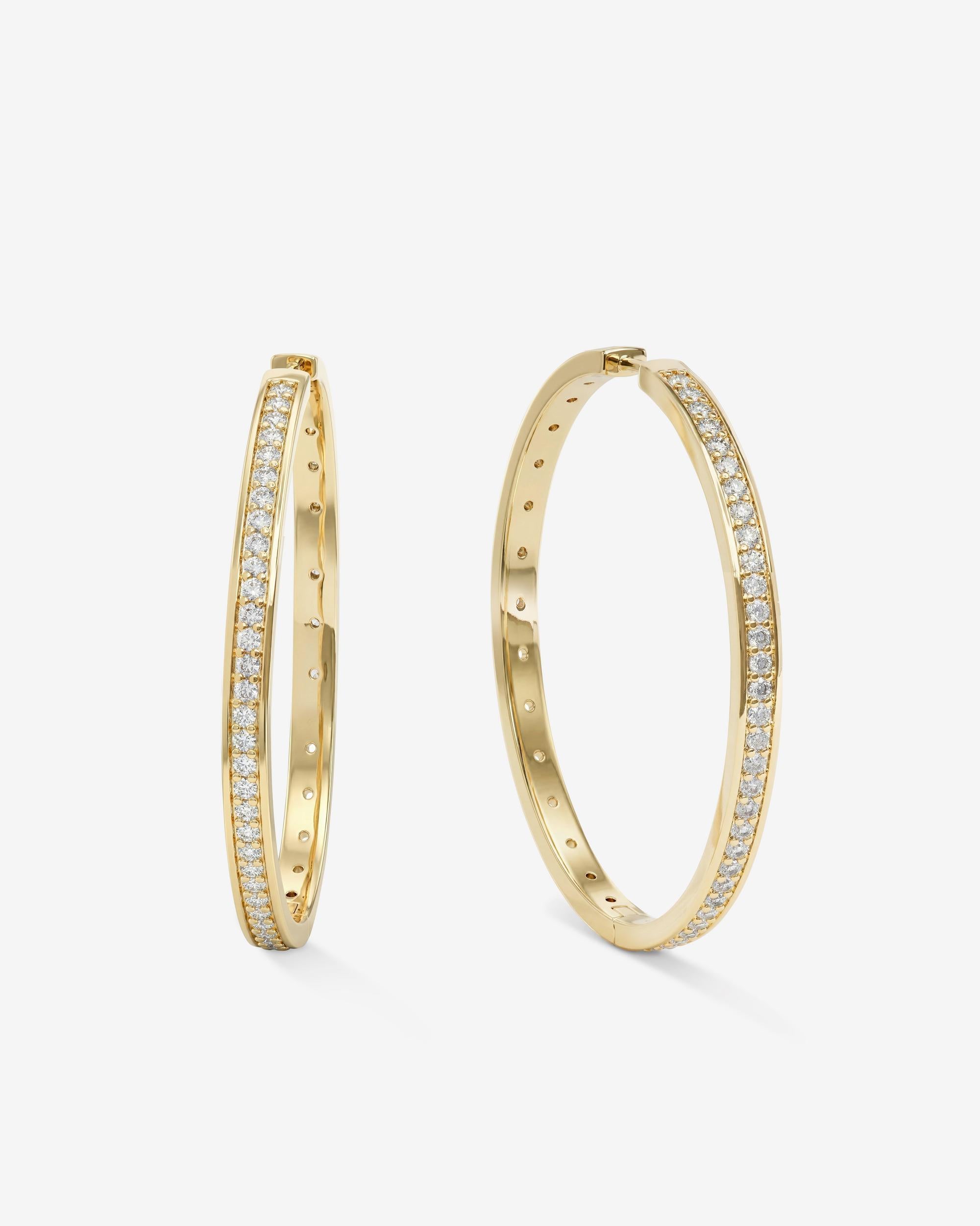 Ashley Infinity Reversible Hoops 2" - Gold|White Diamondettes