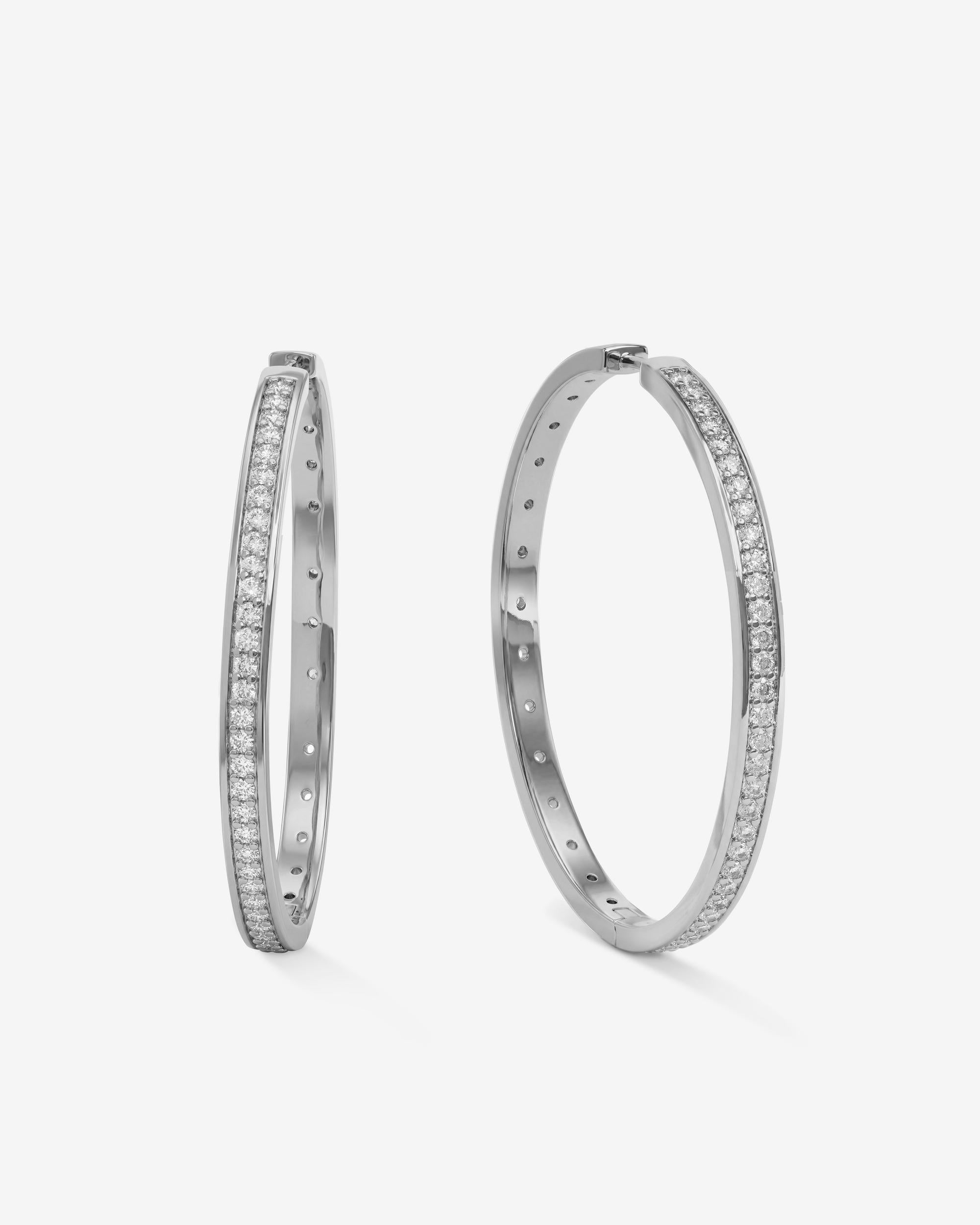 Ashley Infinity Reversible Hoops 2" - Silver|White Diamondettes
