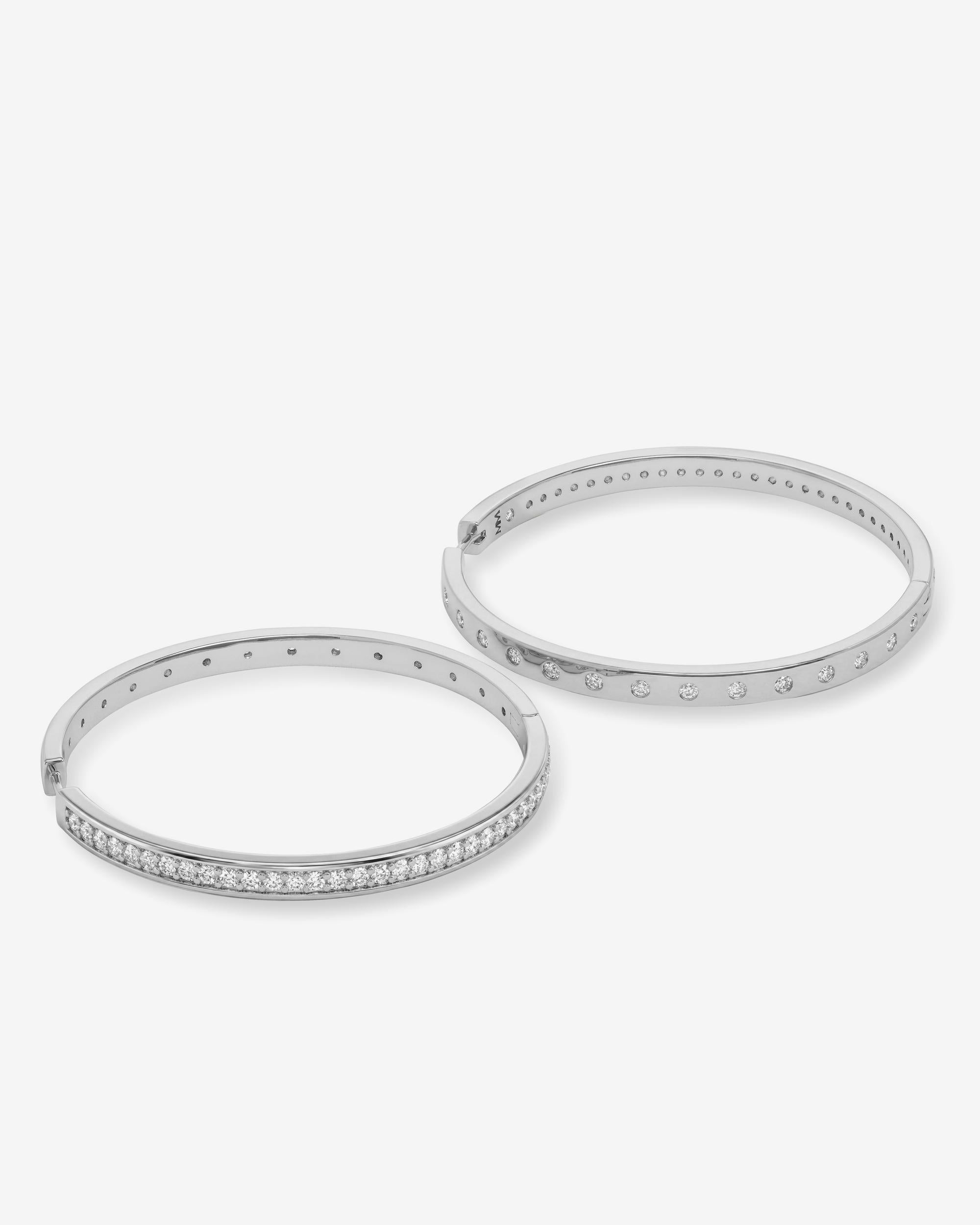 Ashley Infinity Reversible Hoops 2" - Silver|White Diamondettes