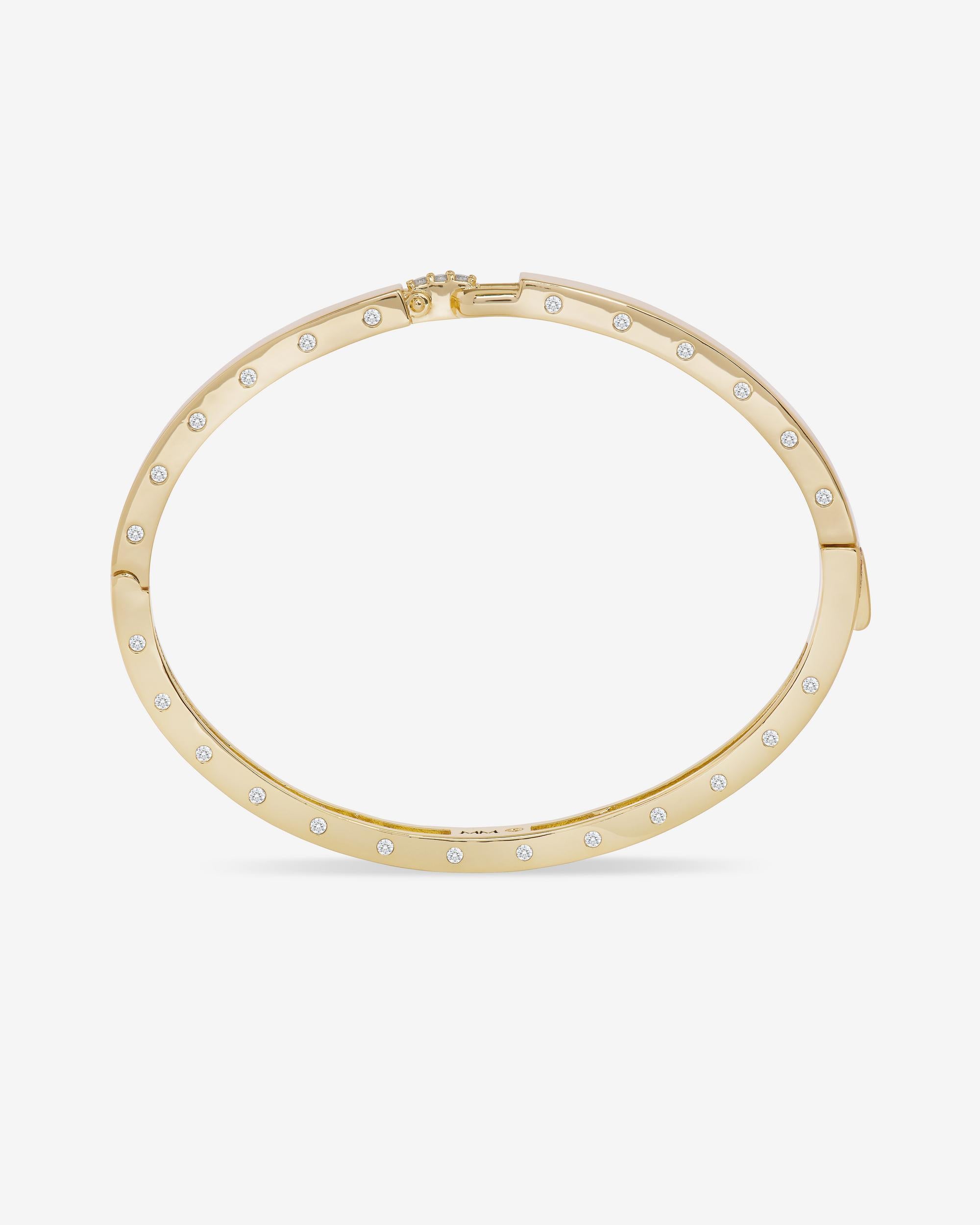Ashley Lock Cuff 6mm - Gold|White Diamondettes