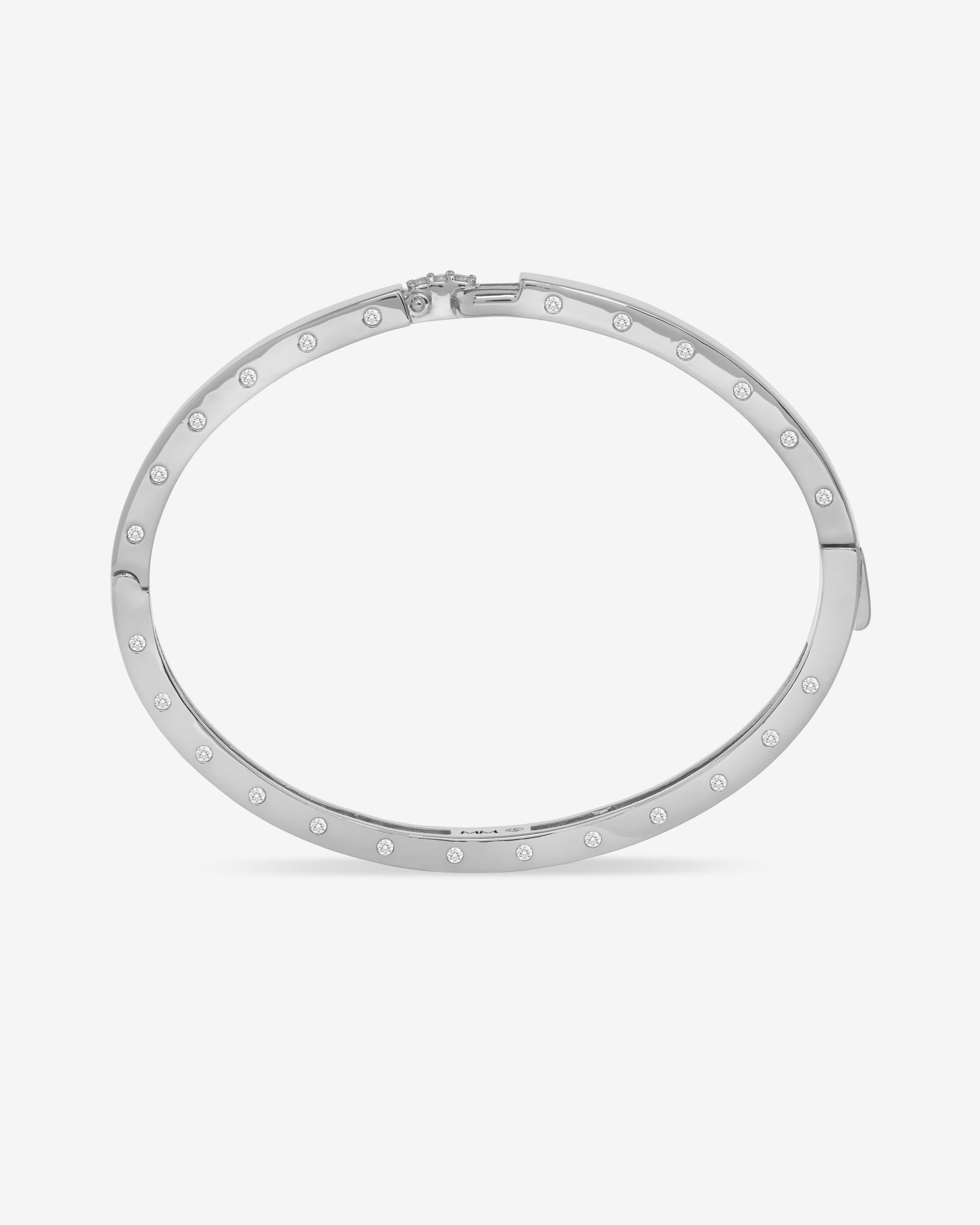 Ashley Lock Cuff 6mm - Silver|White Diamondettes