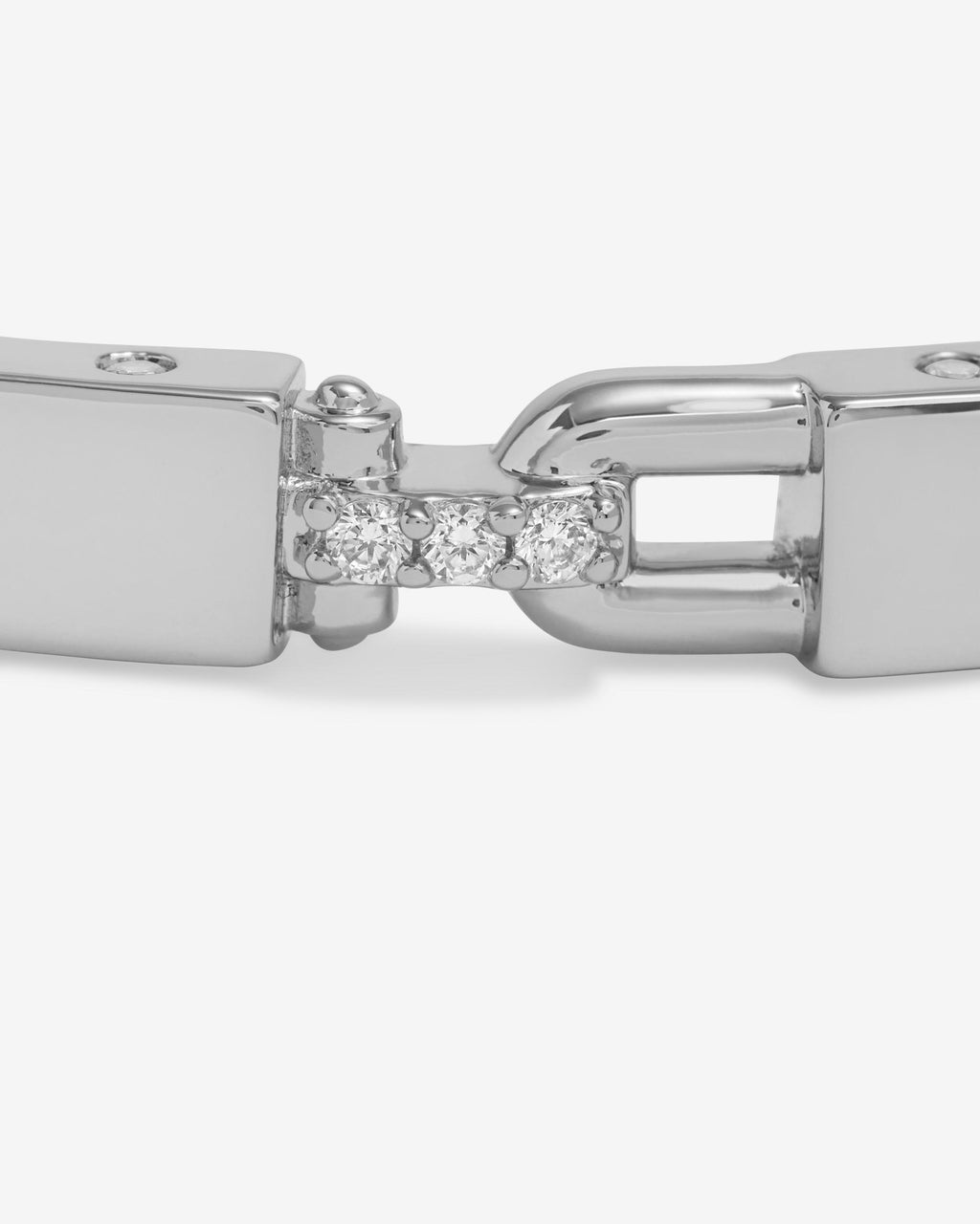 Ashley Lock Cuff 6mm - Silver|White Diamondettes