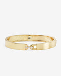 Ashley Lock Cuff 9mm - Gold|White Diamondettes