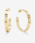 Ashley Lock Hoops 2" - Gold|White Diamondettes