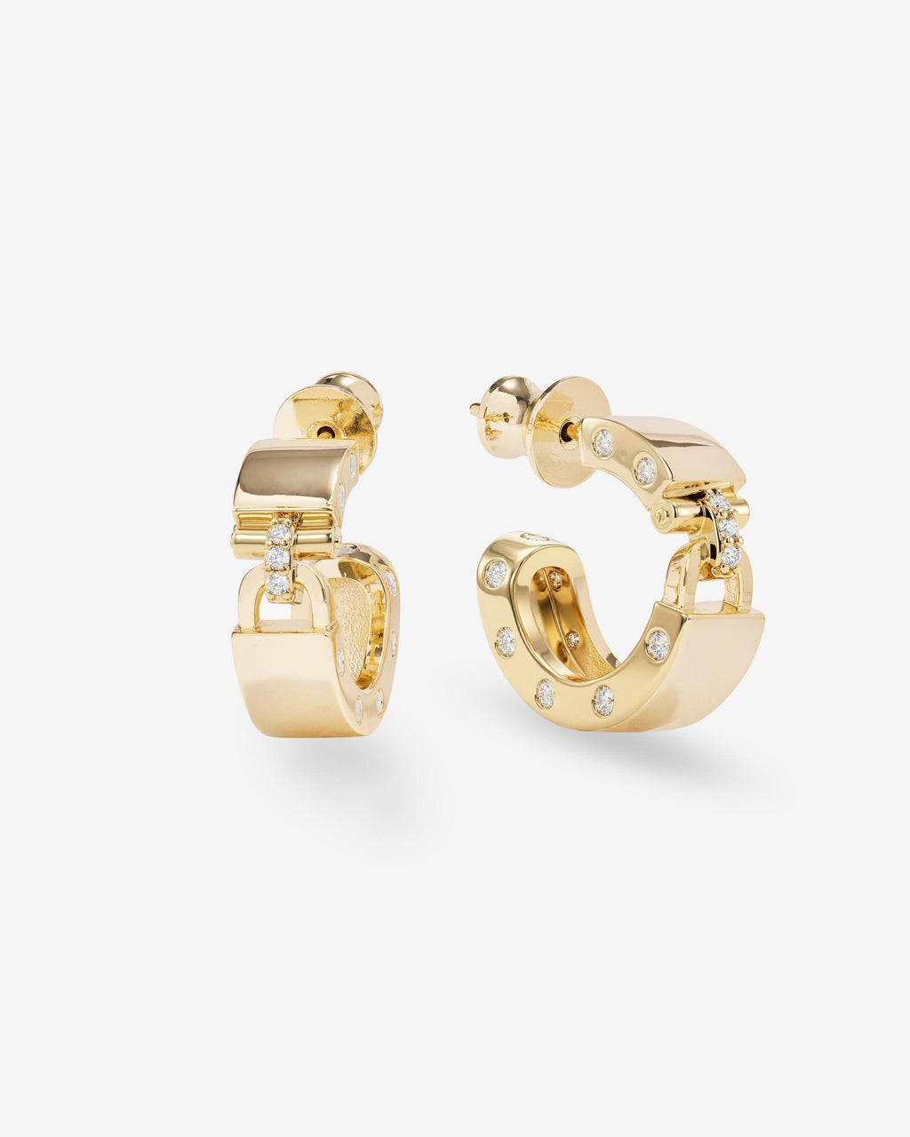 Ashley Lock Huggies - Gold|White Diamondettes