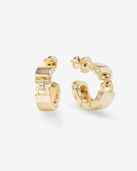 Ashley Lock Huggies - Gold|White Diamondettes