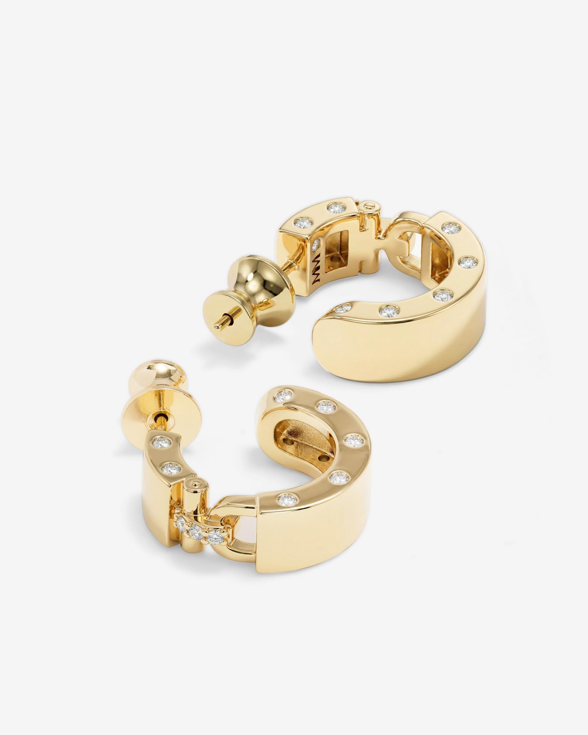 Ashley Lock Huggies - Gold|White Diamondettes