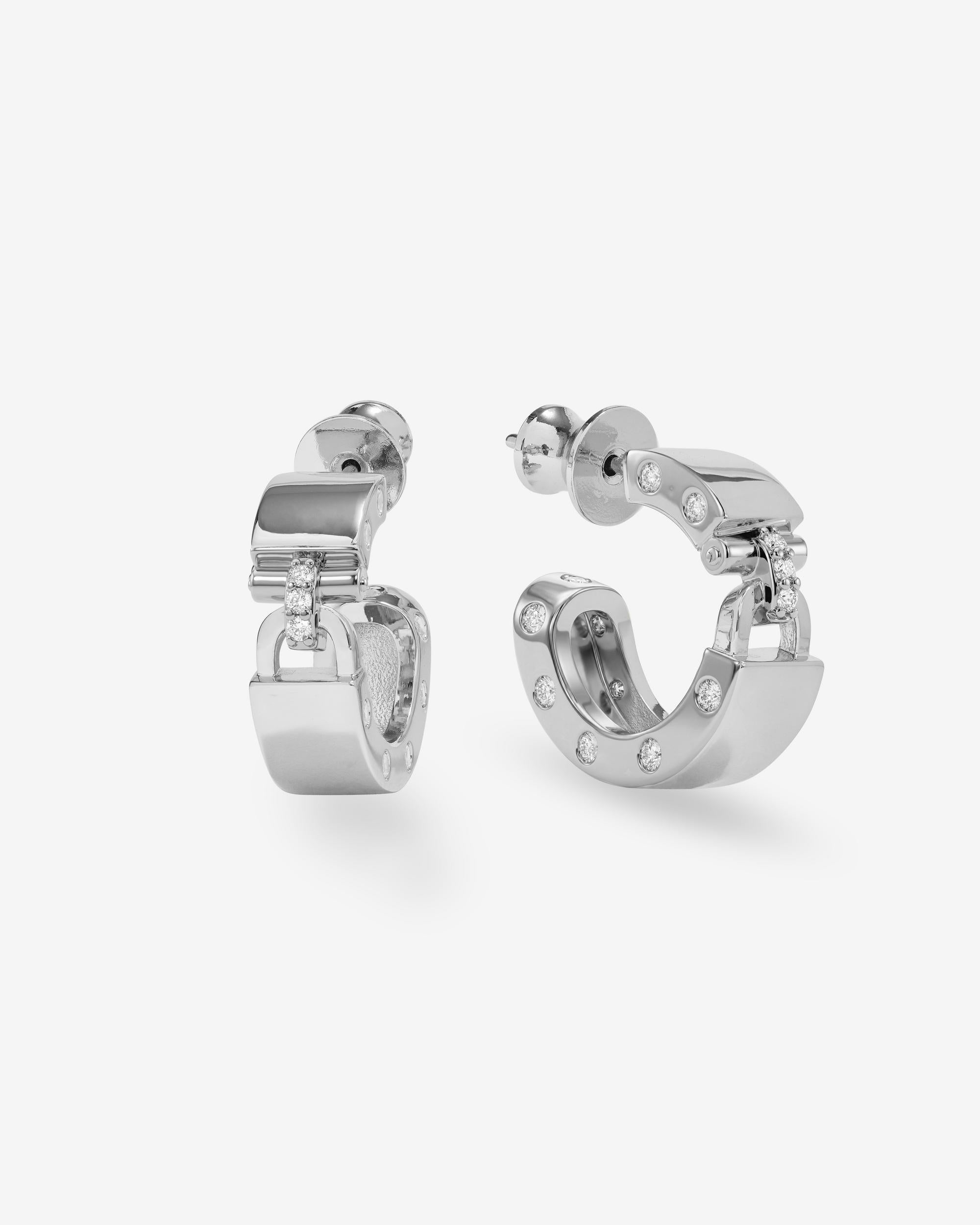 Ashley Lock Huggies - Silver|White Diamondettes