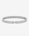 Ashley Malibu Lock Cuff 6mm - Silver|White Diamondettes
