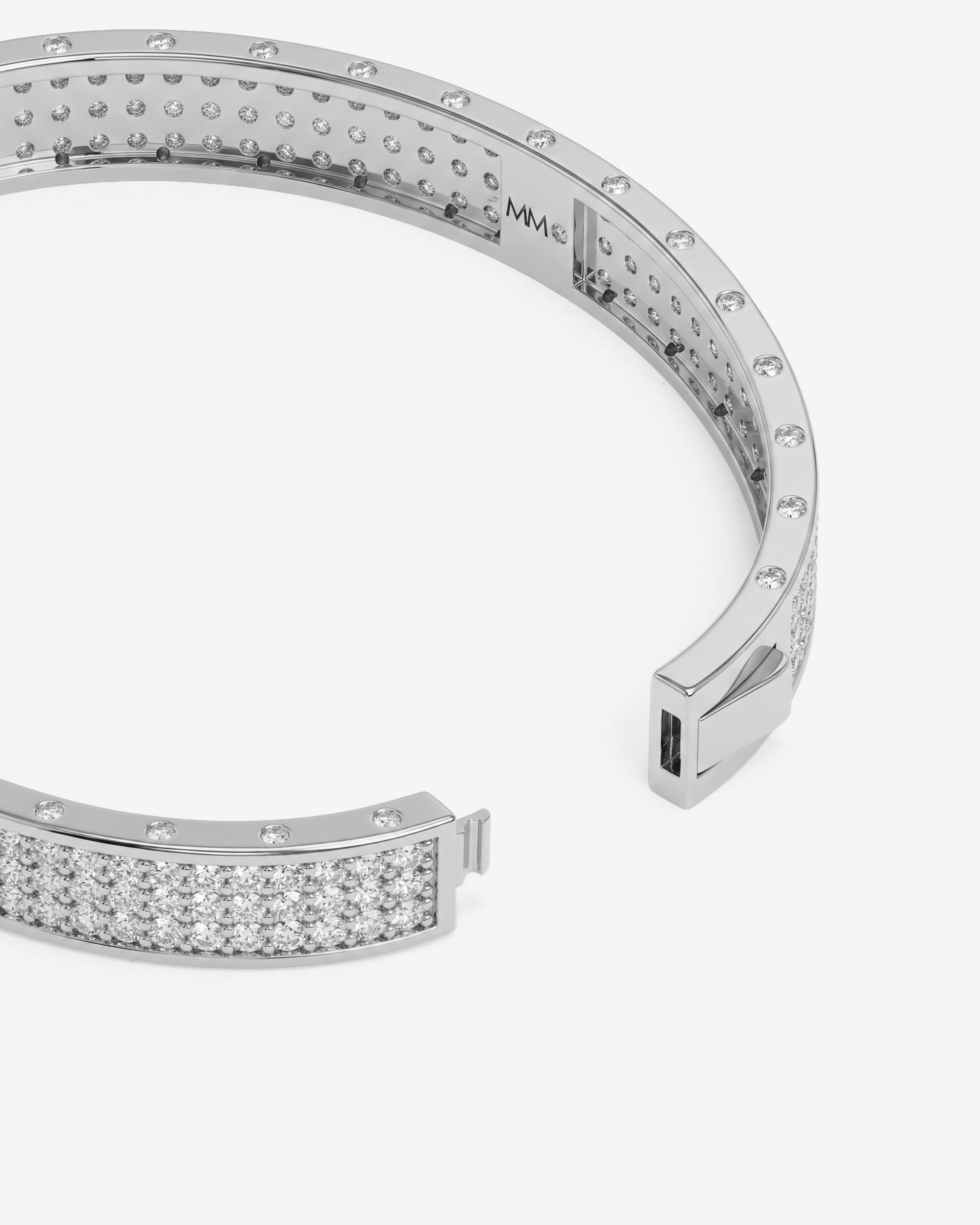 Ashley Malibu Lock Cuff 9mm - Silver|White Diamondettes – Melinda