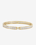 Ashley Melrose Lock Cuff 6mm - Gold|White Diamondettes