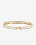 Ashley Melrose Lock Cuff 6mm - Gold|White Diamondettes
