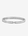 Ashley Melrose Lock Cuff 6mm - Silver|White Diamondettes