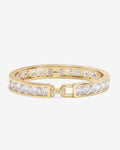 Ashley Melrose Lock Cuff 9mm - Gold|White Diamondettes