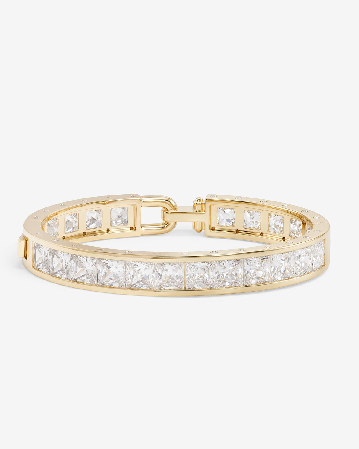 Ashley Melrose Lock Cuff 9mm - Gold|White Diamondettes