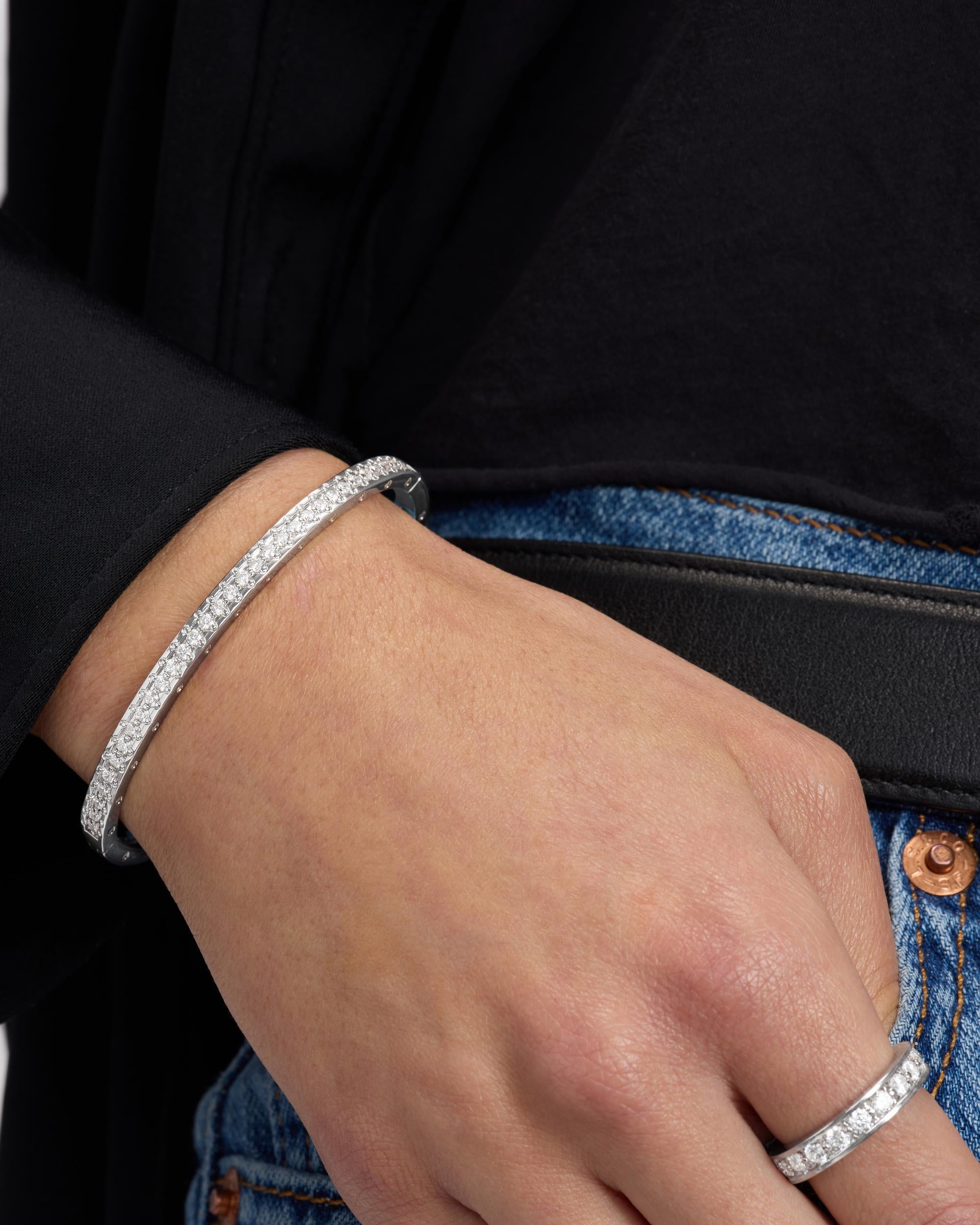 Ashley Pavé Cuff 4mm - Silver|White Diamondettes