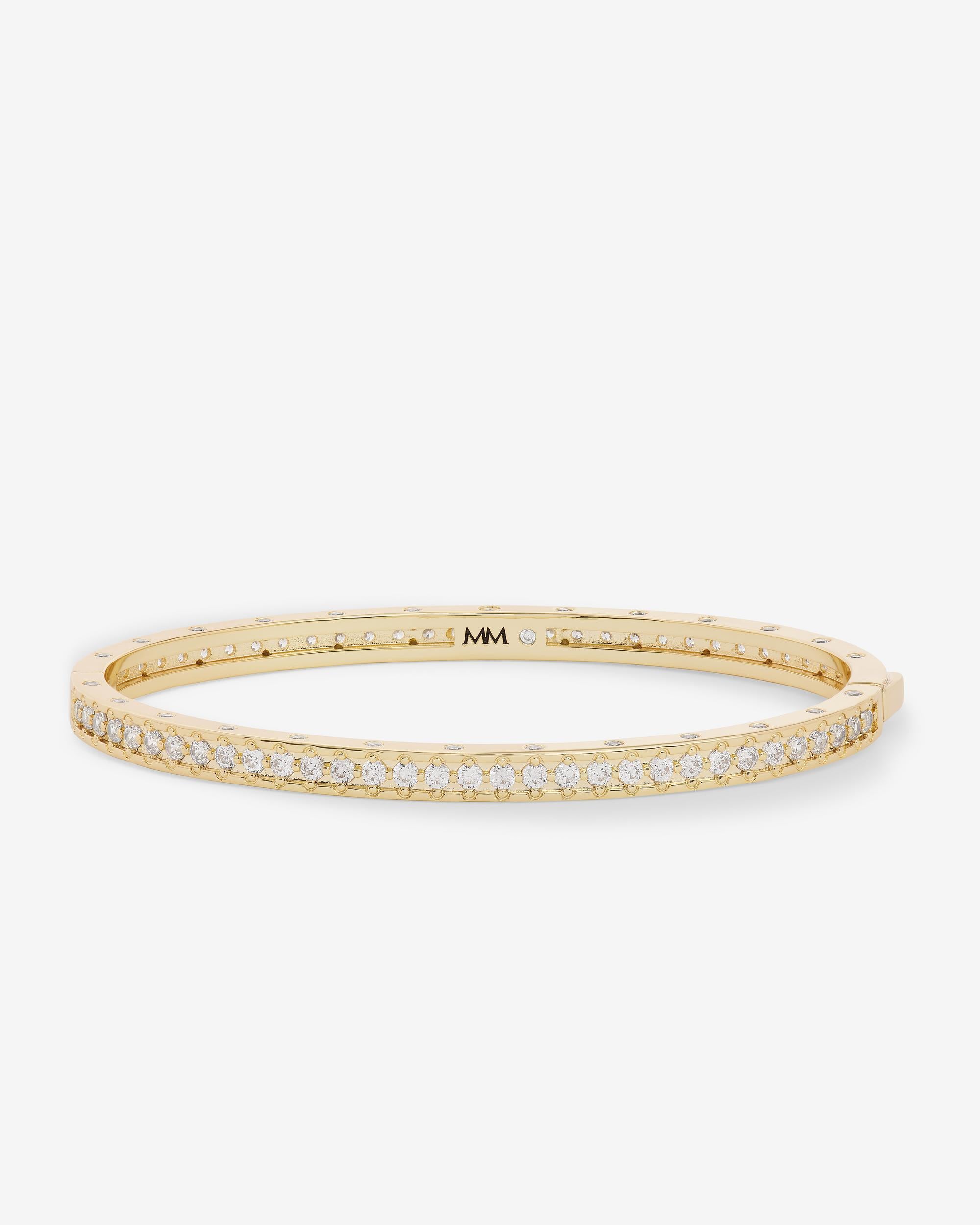 Ashley Pavé Cuff 4mm - Gold|White Diamondettes