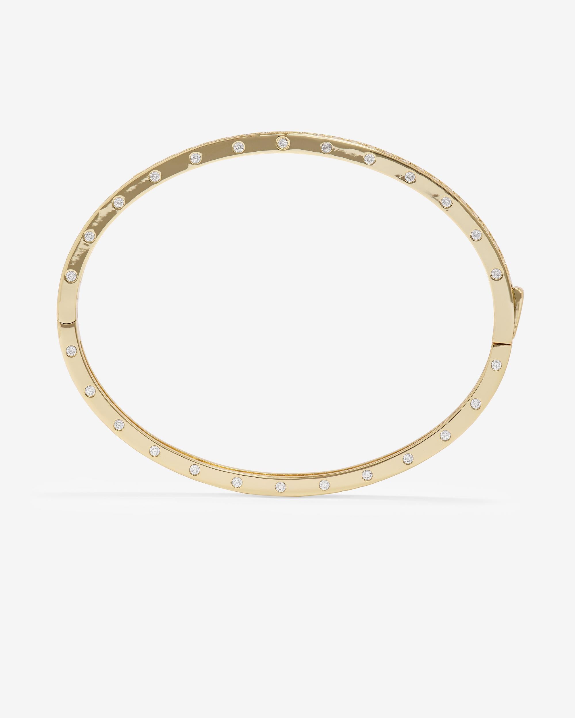 Ashley Pavé Cuff 4mm - Gold|White Diamondettes