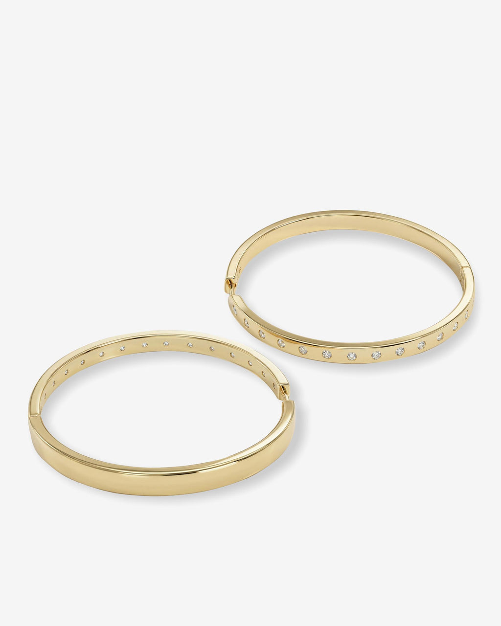 Ashley Reversible Hoops 2" - Gold|White Diamondettes