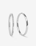 Ashley Reversible Hoops 2" - Silver|White Diamondettes