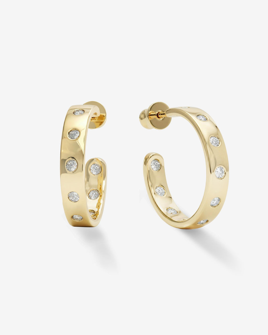 Ashley Rodeo Hoops 1" - Gold|White Diamondettes