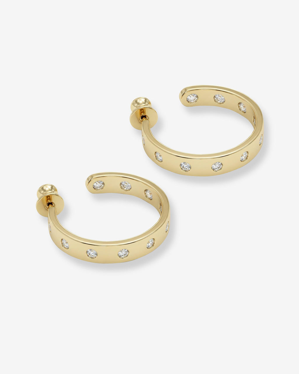 Ashley Rodeo Hoops 1" - Gold|White Diamondettes