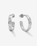 Ashley Rodeo Hoops 1" - Silver|White Diamondettes