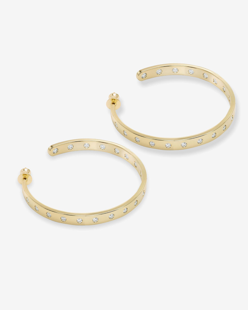 Ashley Rodeo Hoops 2" - Gold|White Diamondettes