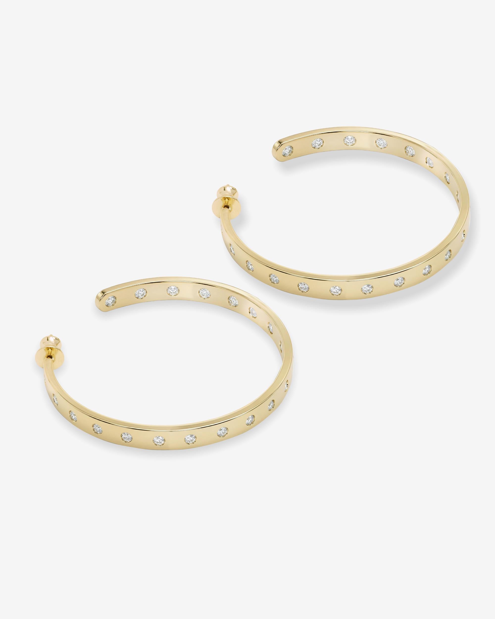Ashley Rodeo Hoops 2" - Gold|White Diamondettes