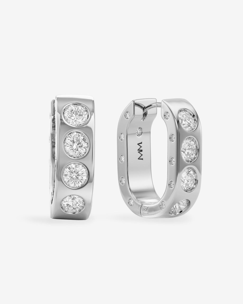 Ashley Rodeo Huggies - Silver|White Diamondettes