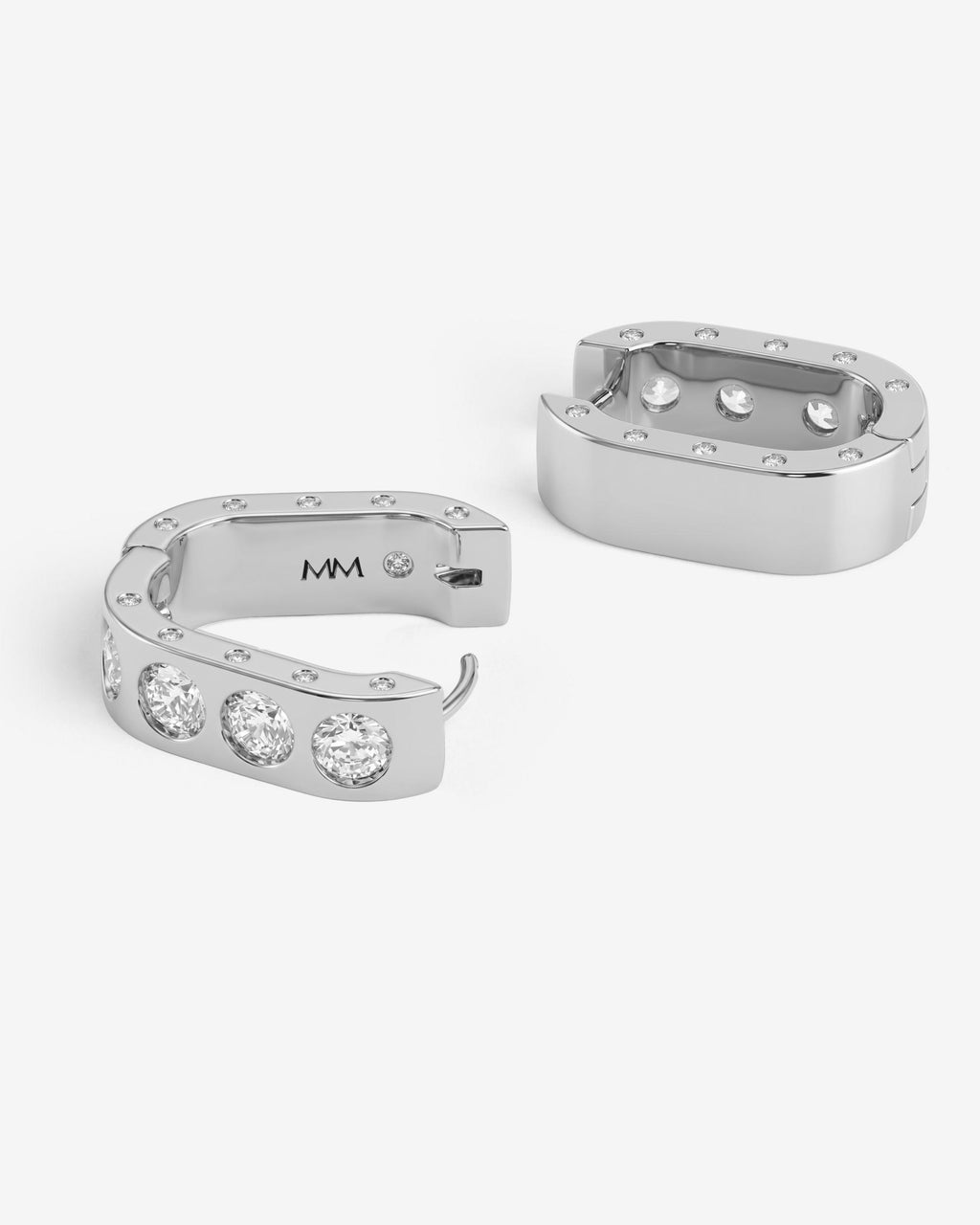Ashley Rodeo Huggies - Silver|White Diamondettes