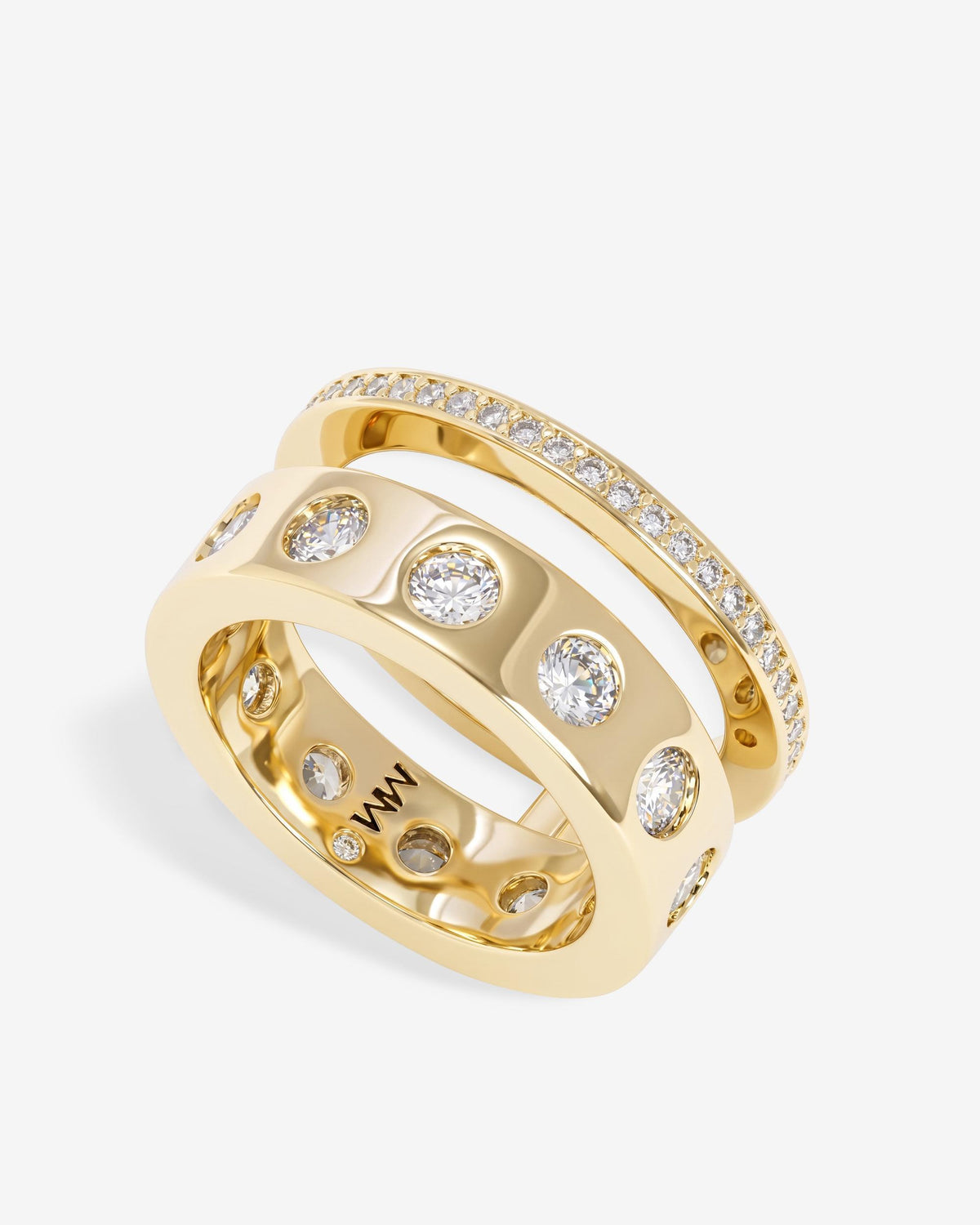 Ashley Rodeo Pavé Ring - Gold|White Diamondettes
