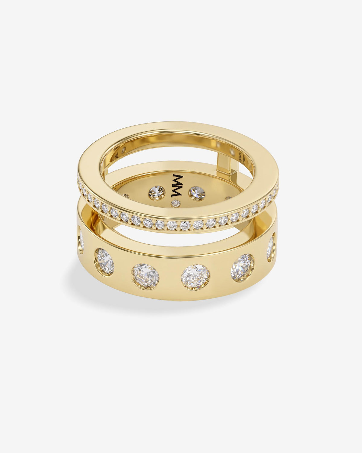 Ashley Rodeo Pavé Ring - Gold|White Diamondettes