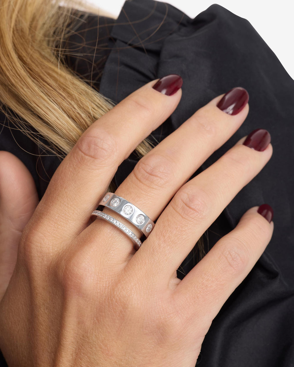 Ashley Rodeo Pavé Ring - Silver|White Diamondettes