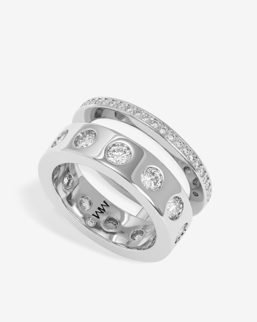 Ashley Rodeo Pavé Ring - Silver|White Diamondettes