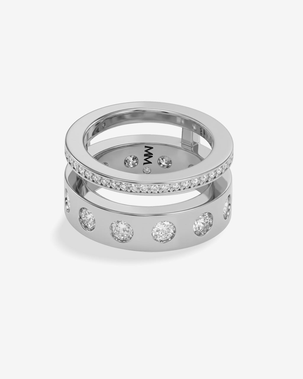 Ashley Rodeo Pavé Ring - Silver|White Diamondettes