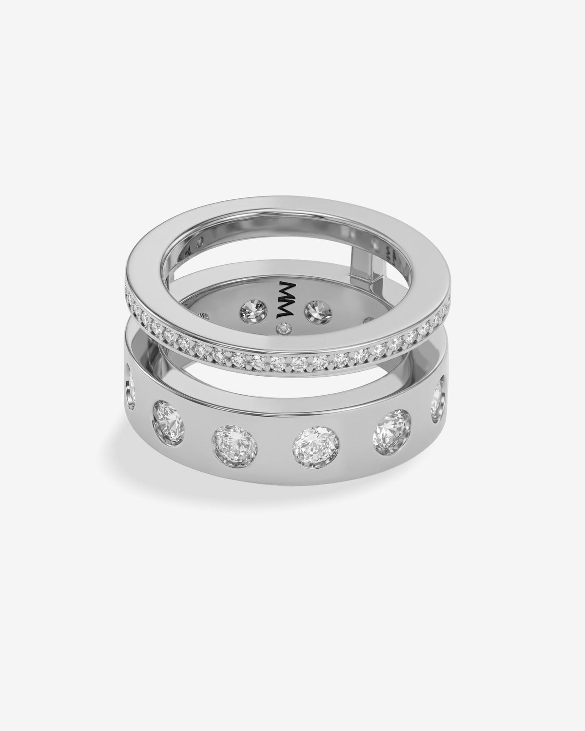 Ashley Rodeo Pavé Ring - Silver|White Diamondettes