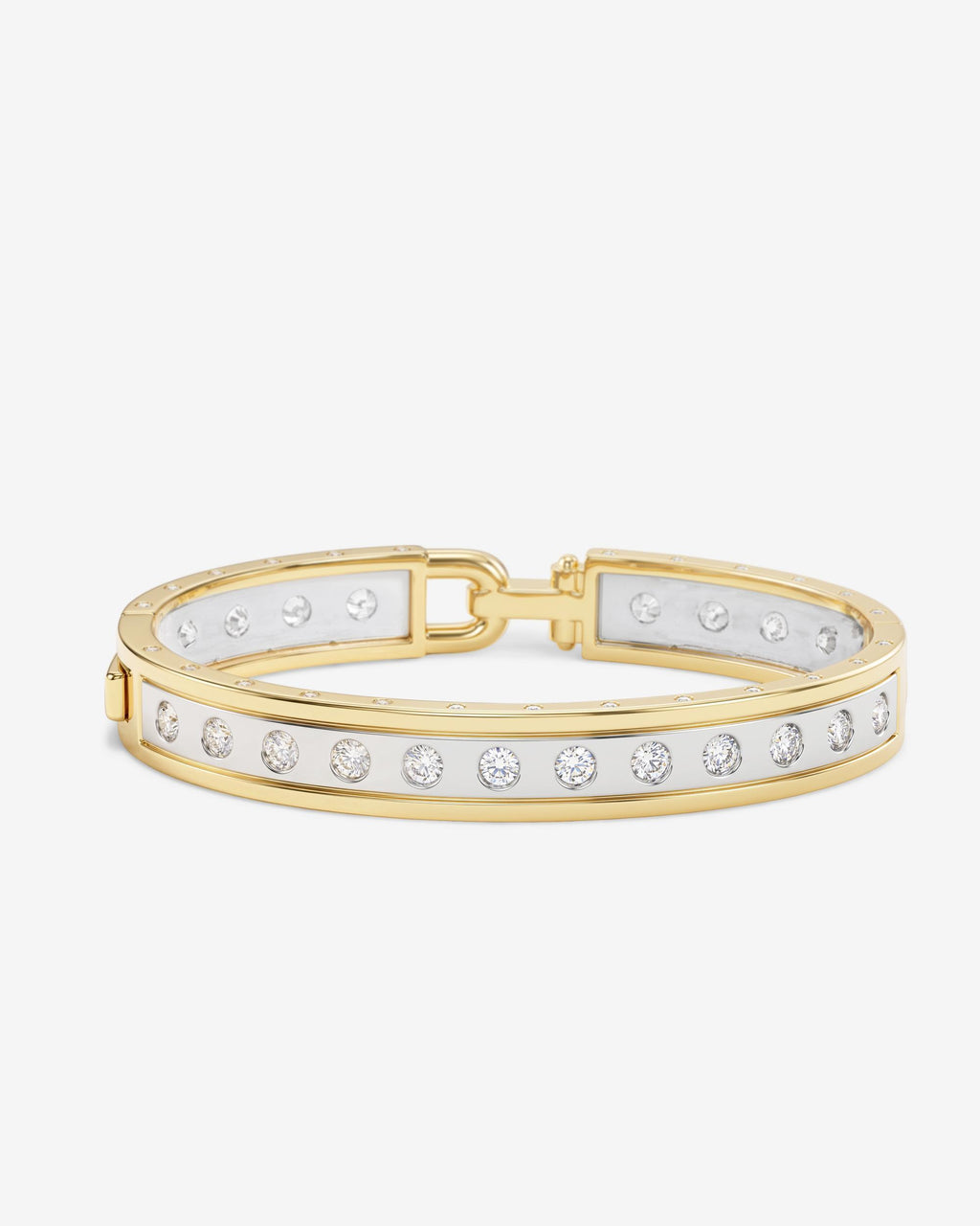 Ashley Rodeo Two-Tone Cuff 9mm - Mixed Metal|White Diamondettes