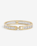 Ashley Rodeo Two-Tone Cuff 9mm - Mixed Metal|White Diamondettes