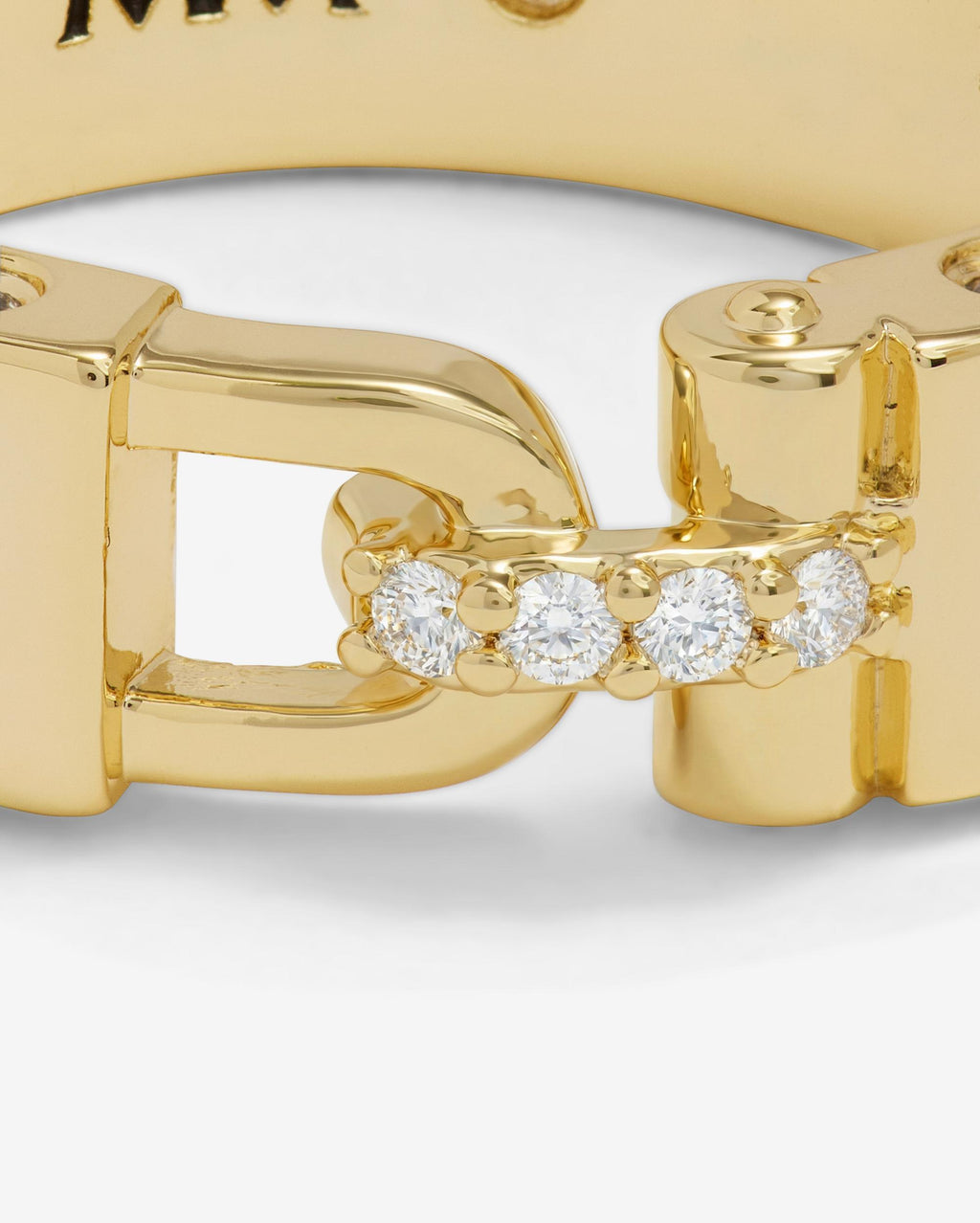 Ashley Smooth Lock Ring - Gold|White Diamondettes