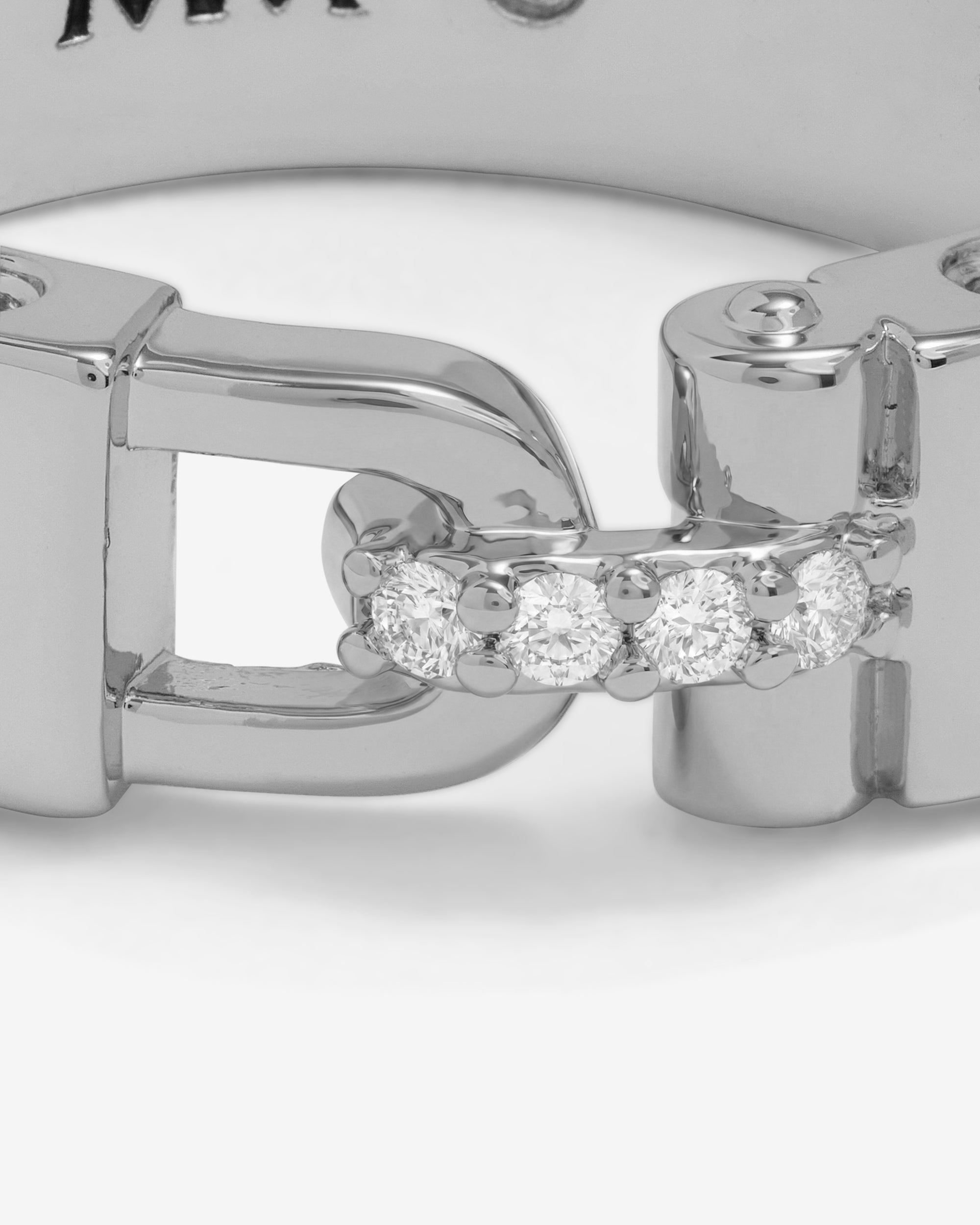 Ashley Smooth Lock Ring - Silver|White Diamondettes