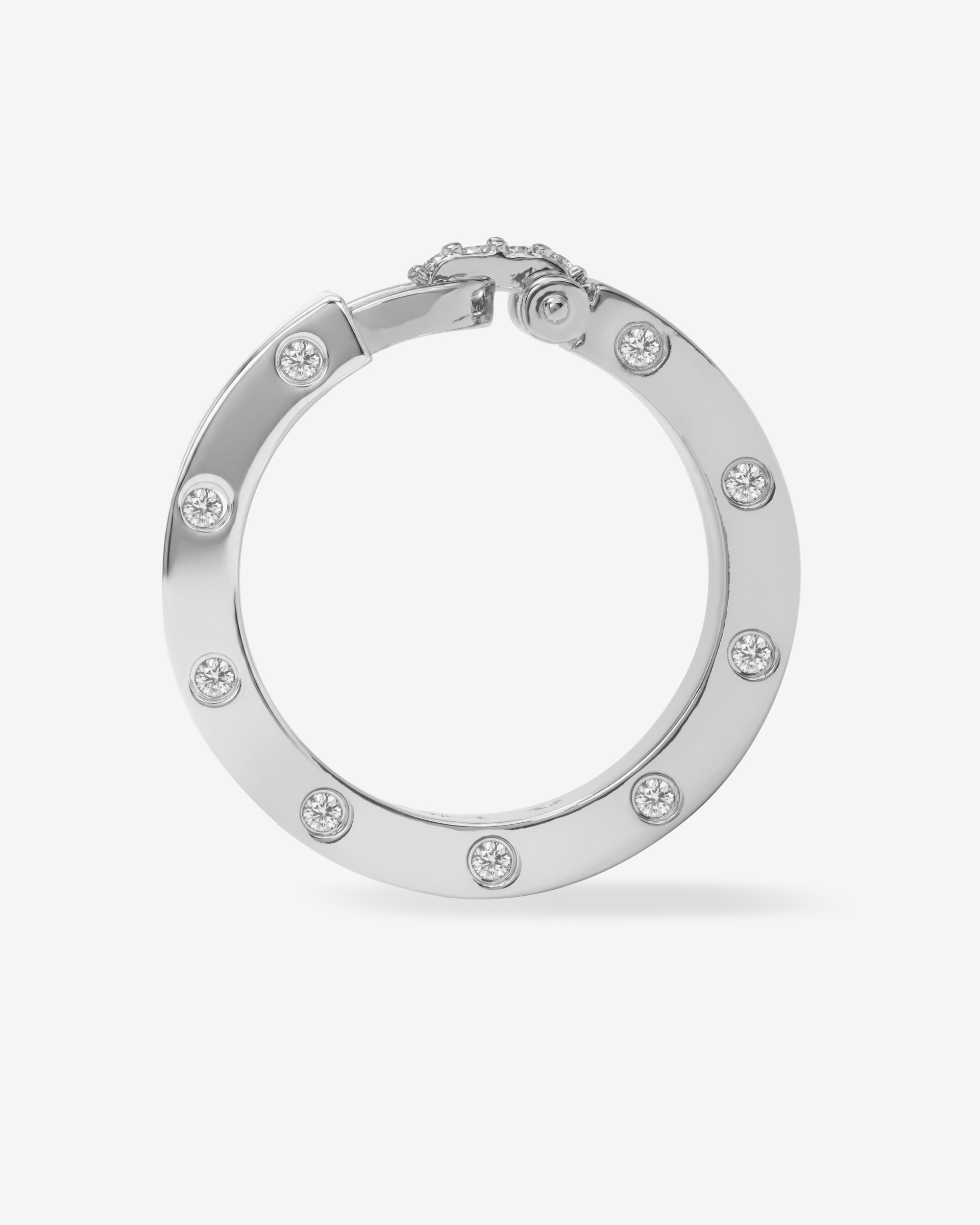 Ashley Smooth Lock Ring - Silver|White Diamondettes
