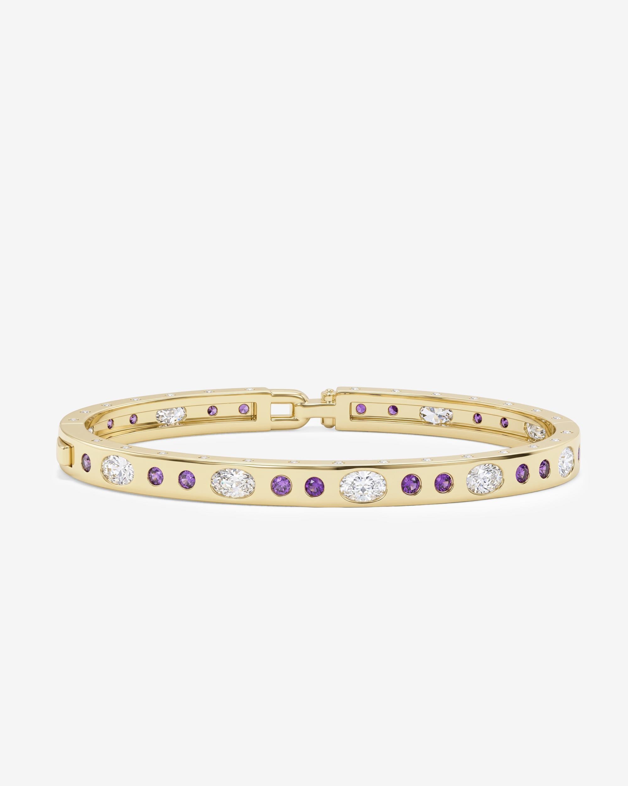 Ashley Sunset Lock Cuff 6mm - Gold|Lavender Amethyst