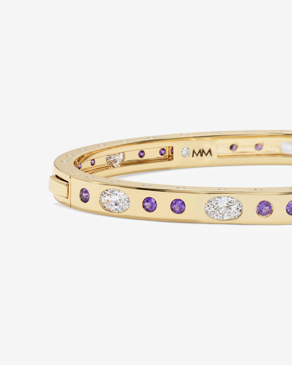 Ashley Sunset Lock Cuff 6mm - Gold|Lavender Amethyst
