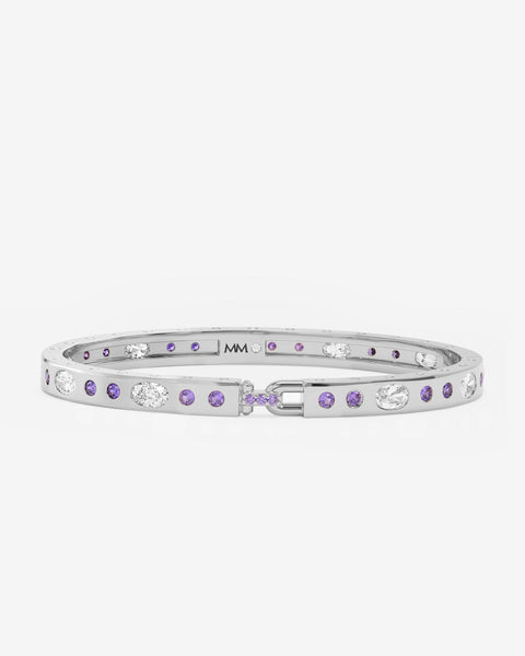Ashley Sunset Lock Cuff 6mm - Silver|Lavender Amethyst – Melinda